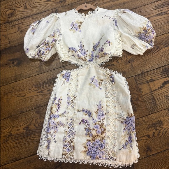 Zimmermann Jude Floral Linen Cut-out minidress - Picture 3 of 12